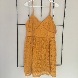 Brand New Gold Yellow Xhilaration Star Lace Dress